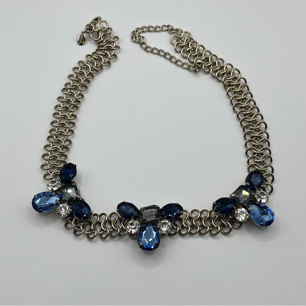 Chico's Blue and Silver Chain Necklace